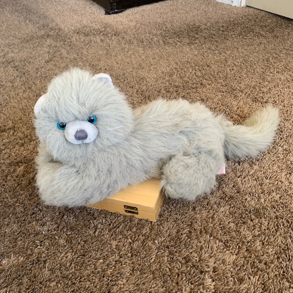 Dakin Persian Cat Plush Vintage 1991 Gray Long Hair Stuffed Animal